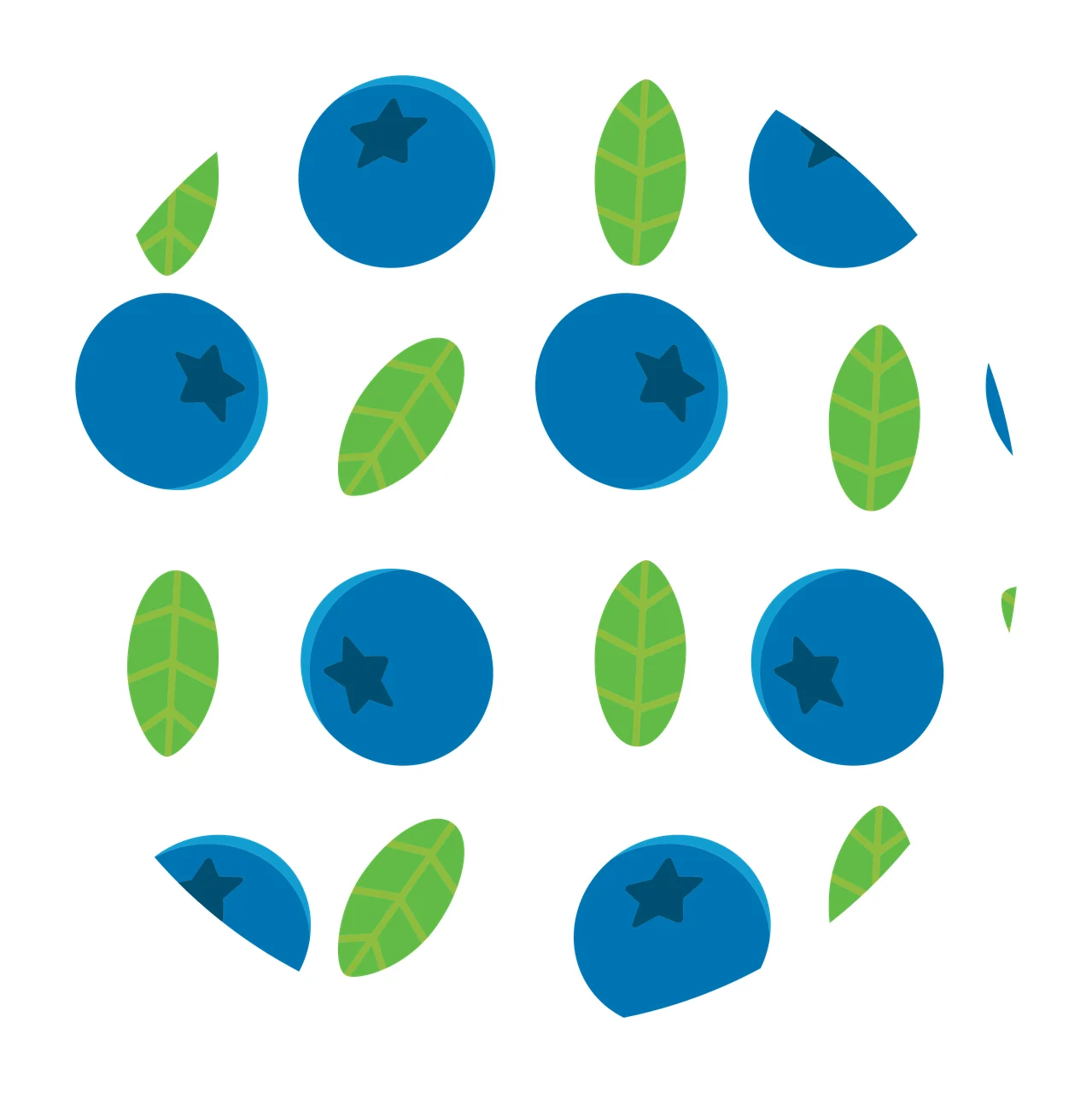 Keychain Berries And Leaves Pattern Print stars circles outline