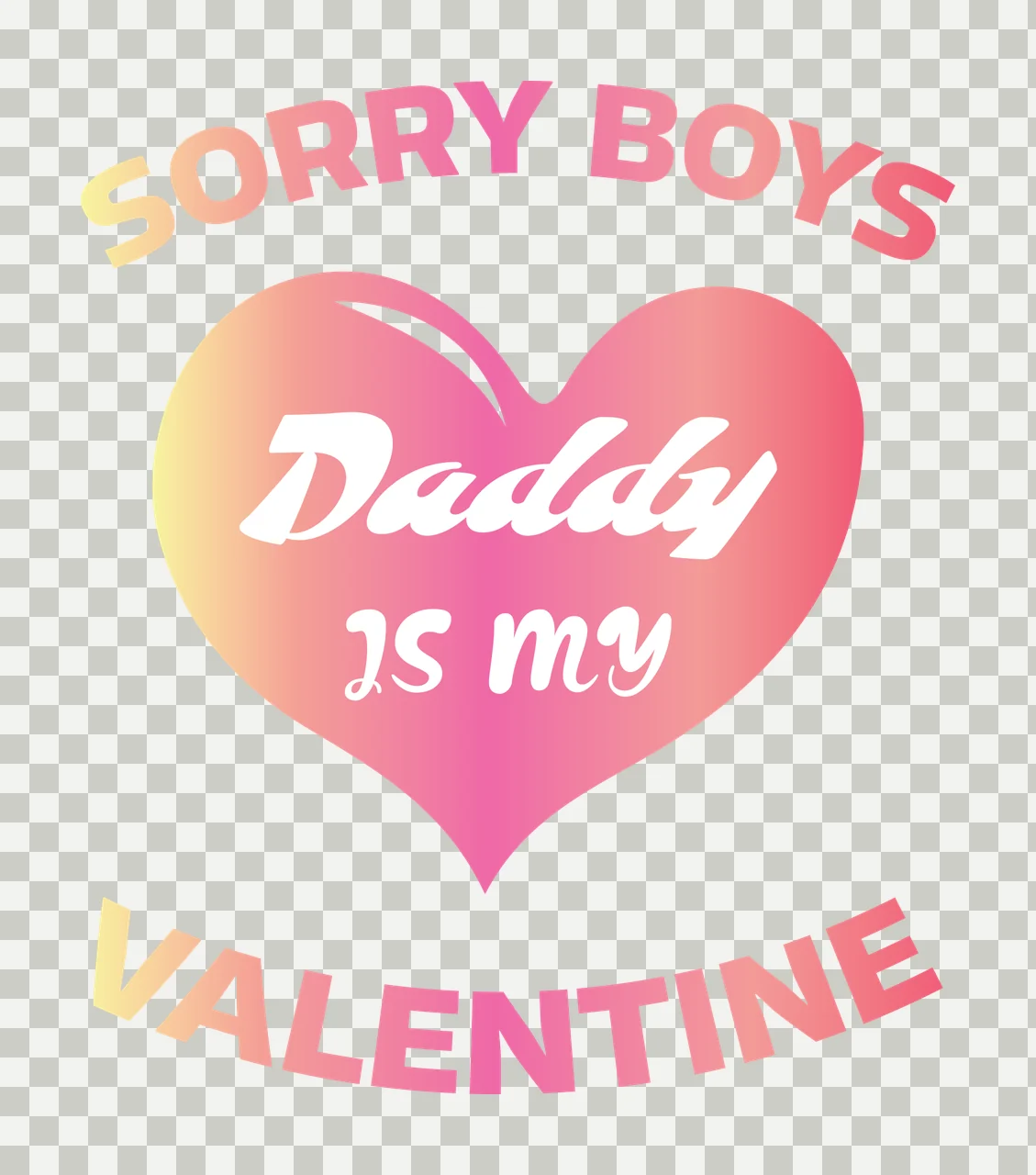 Sorry Boys Is Valentine With Heart Symbol silhouette black transparency and detail preview thumbnail