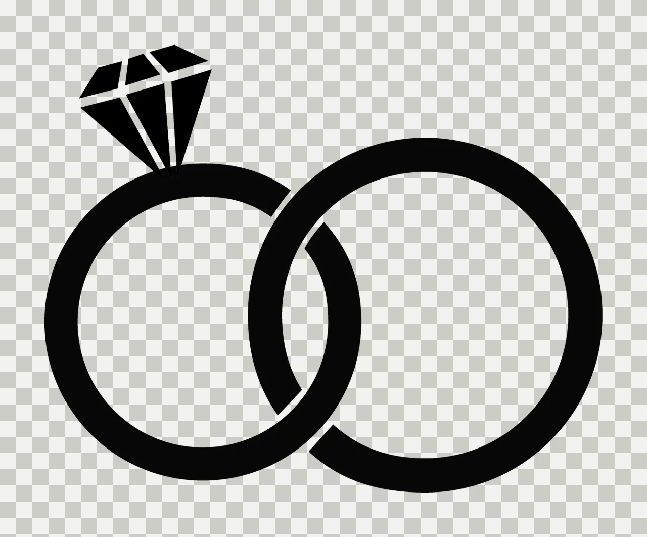 Rings Linked Connected With Two And Diamond transparency and detail preview thumbnail