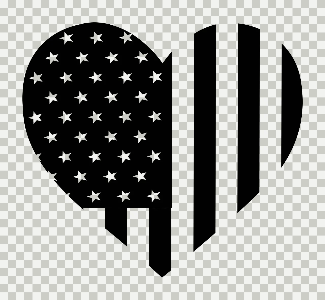 Keychain Heart Shape With Stripes And Stars graphic symbol transparency and detail preview thumbnail