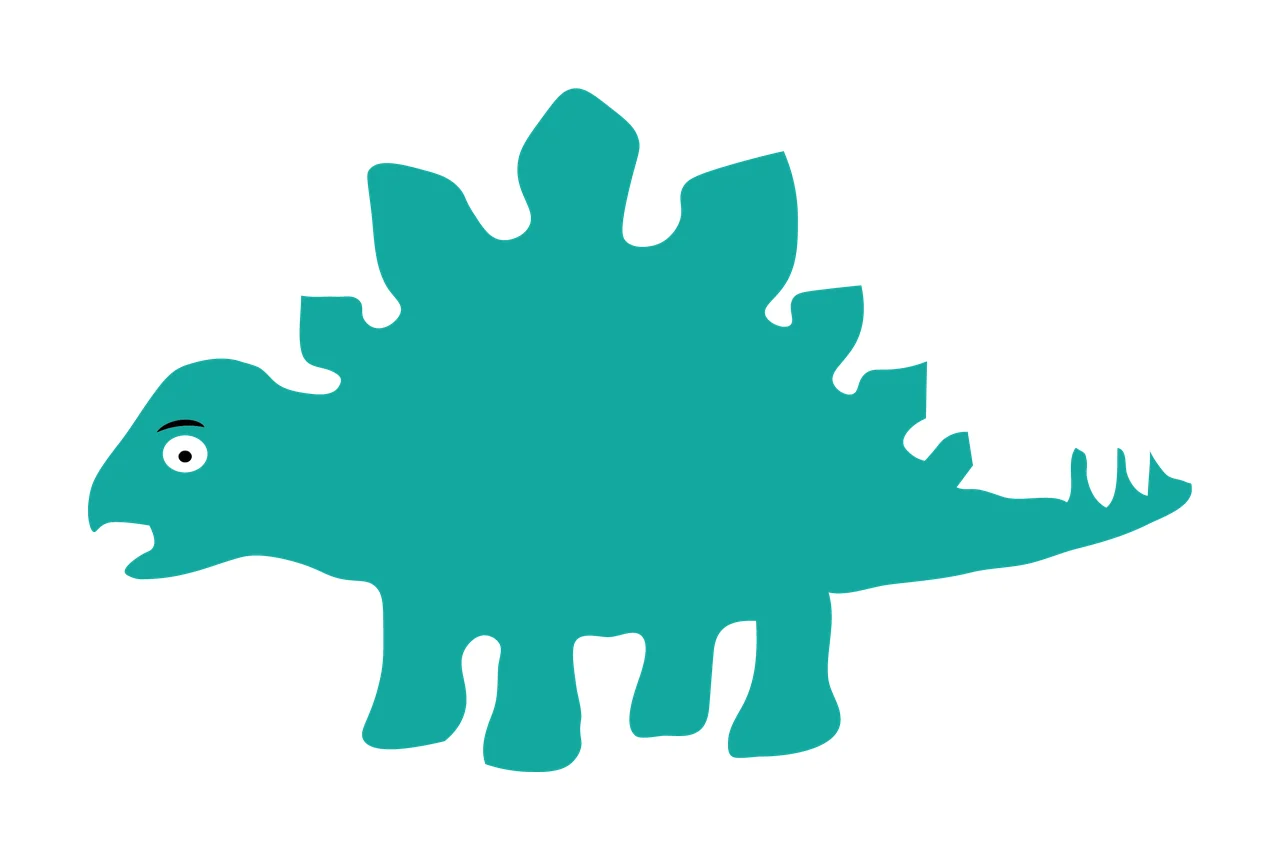 Dinosaur Standing With Tail And Body In White