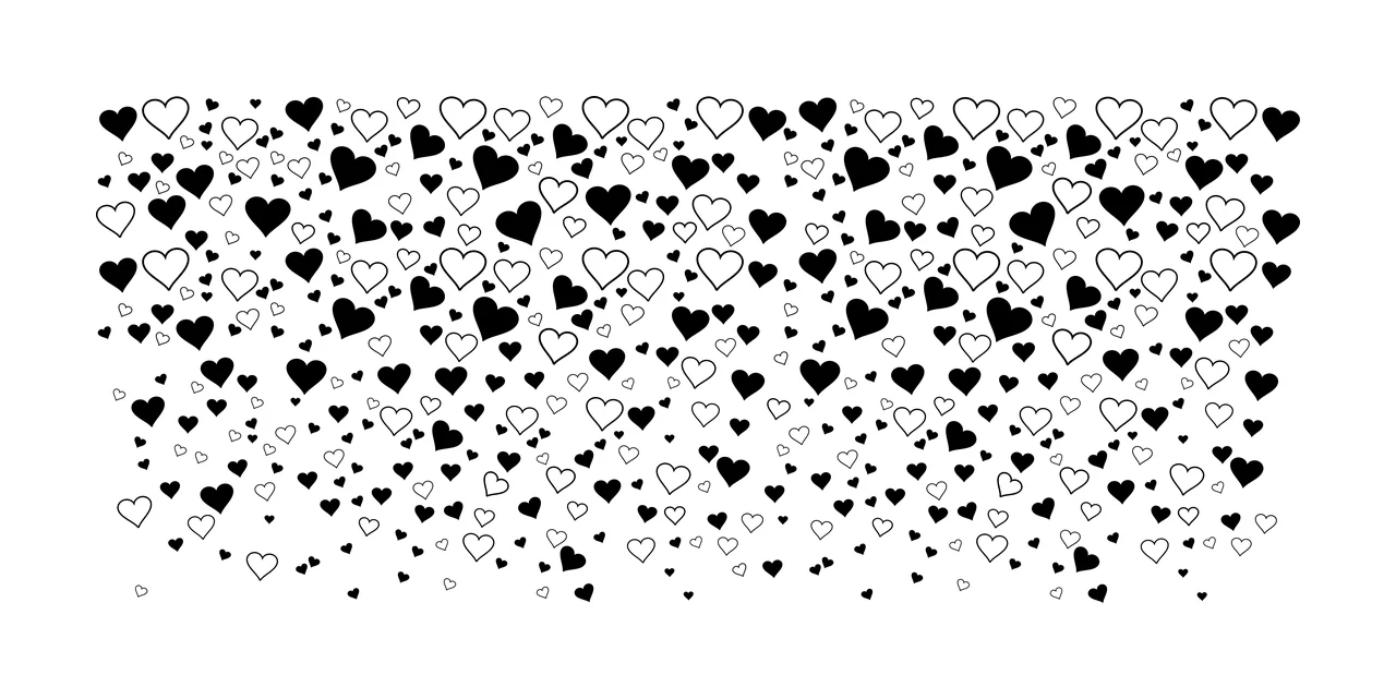 Can Glass Wrap Small And Large Hearts Scattering Scattered