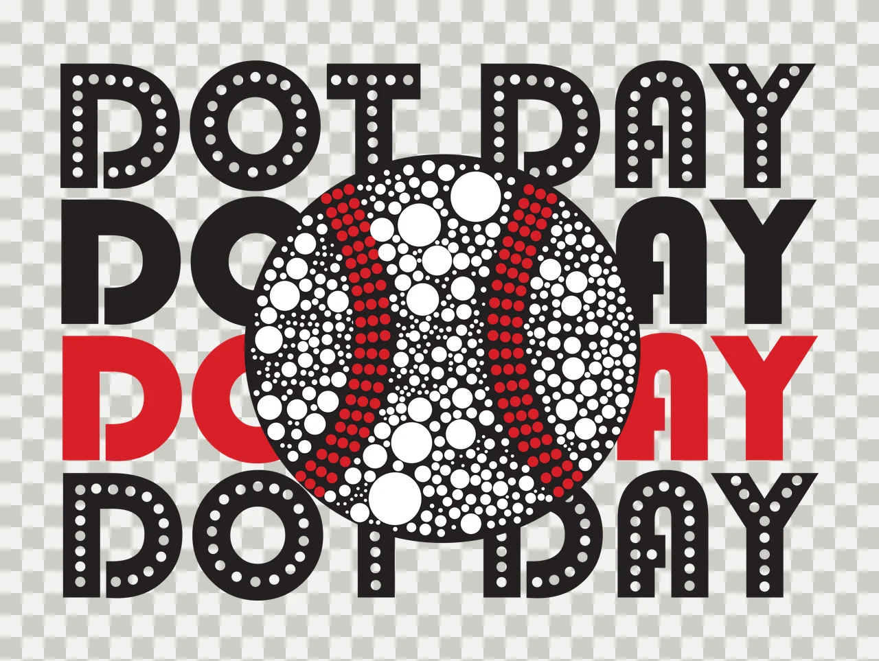 Dot Day Design With Circle typography dots black white grid transparency and detail preview thumbnail