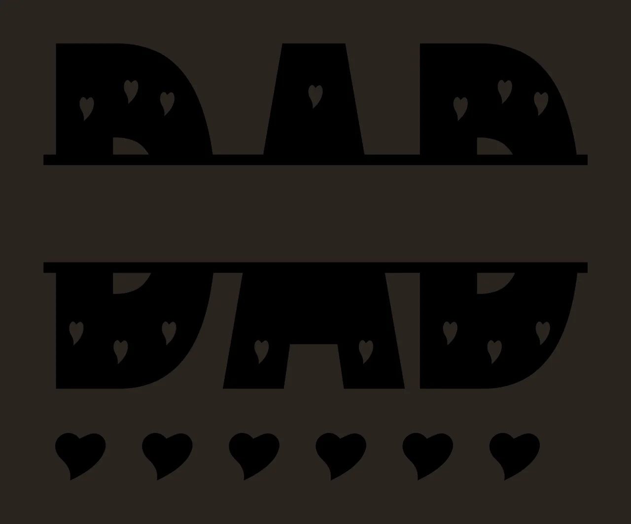 Dad Dad Split Name Text Design Decorated and heart shapes letters contrast preview thumbnail