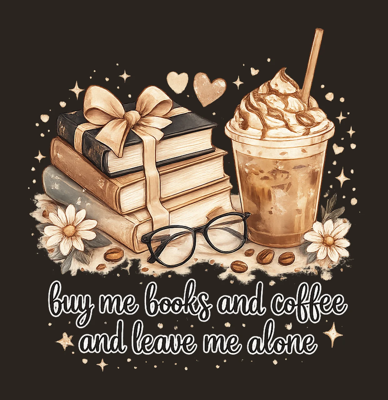 Books and Coffee Book Lover Shirt Design Reading Sublimation contrast preview thumbnail