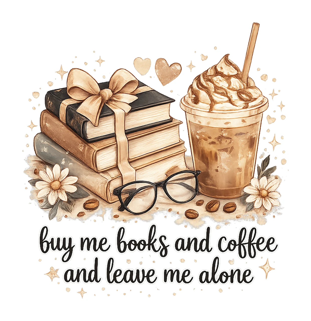 Books and Coffee Book Lover Shirt Design Reading Sublimation