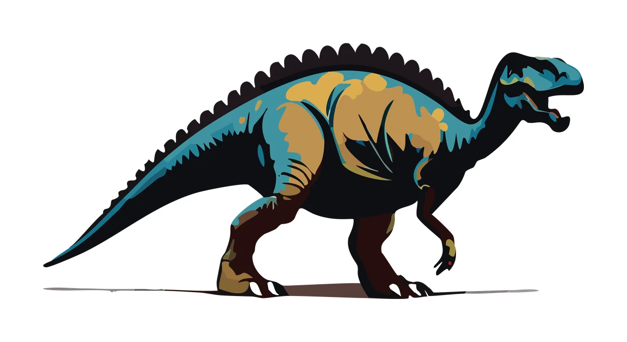 Dinosaur Standing Silhouette With Textured Details black white