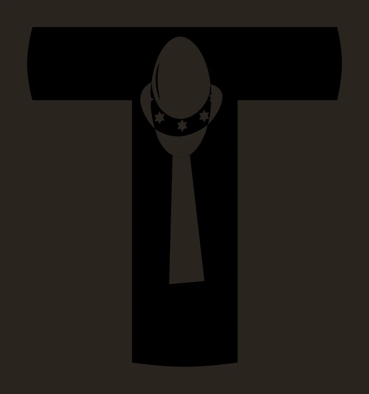 T Letter With Football And Strip In Black contrast preview thumbnail
