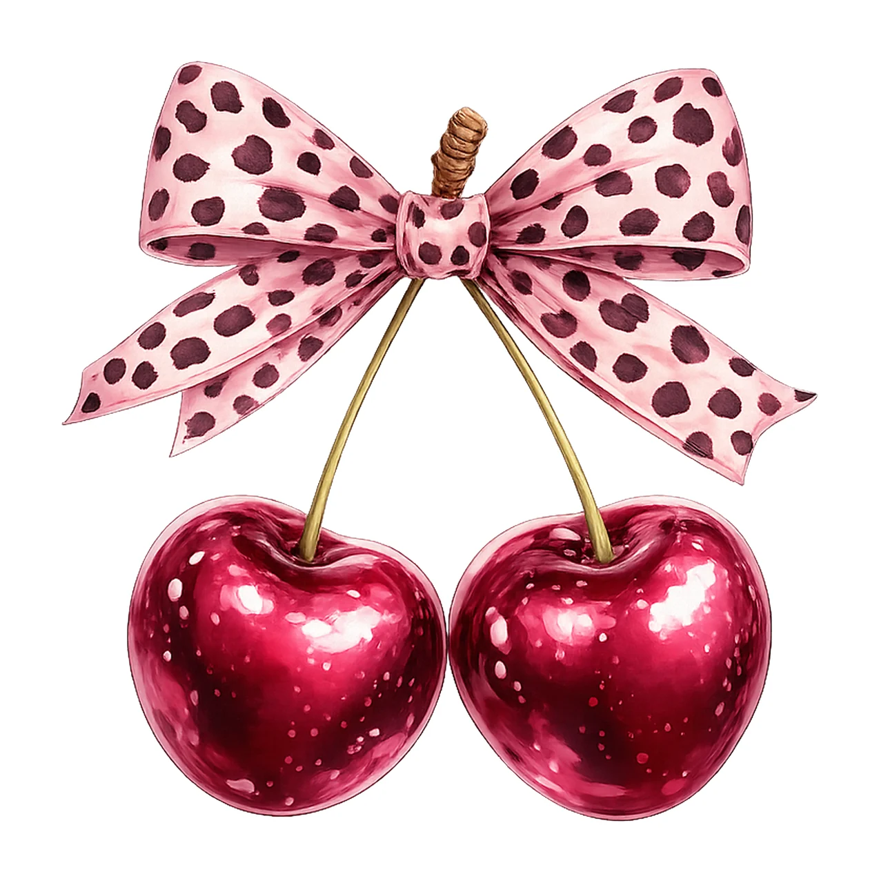 Coquette Cherry Bow and Cherry Animal Print Cherry Bow