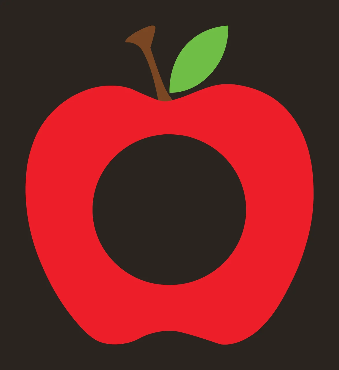 Black Apple Outline Icon With A Large Circular Stationary fruit contrast preview thumbnail