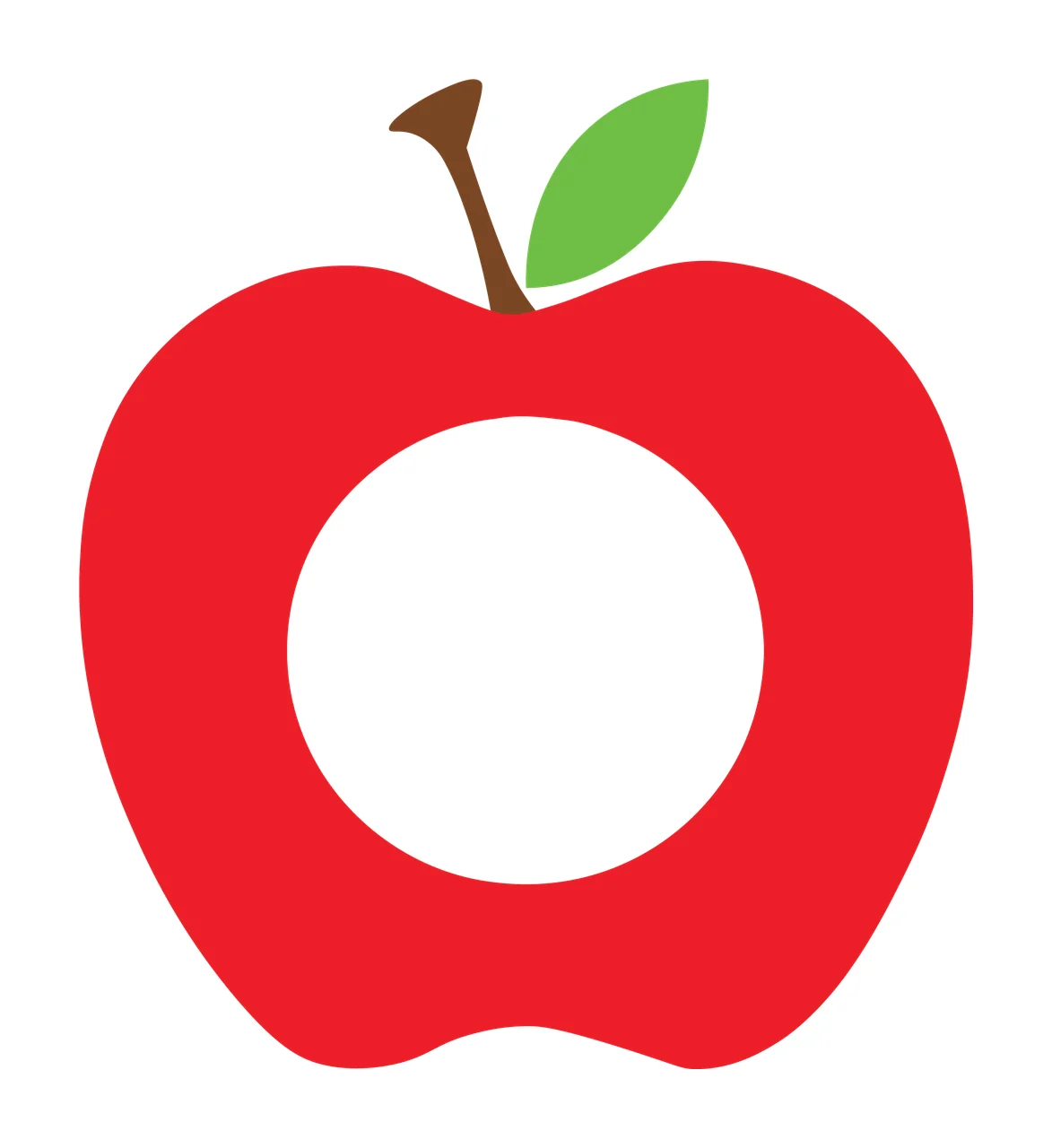 Black Apple Outline Icon With A Large Circular Stationary fruit