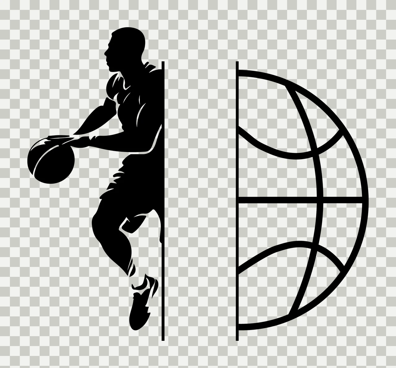 Can Glass Wrap Basketball Player Silhouette Globe transparency and detail preview thumbnail