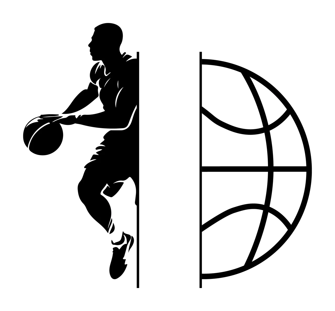 Can Glass Wrap Basketball Player Silhouette Globe