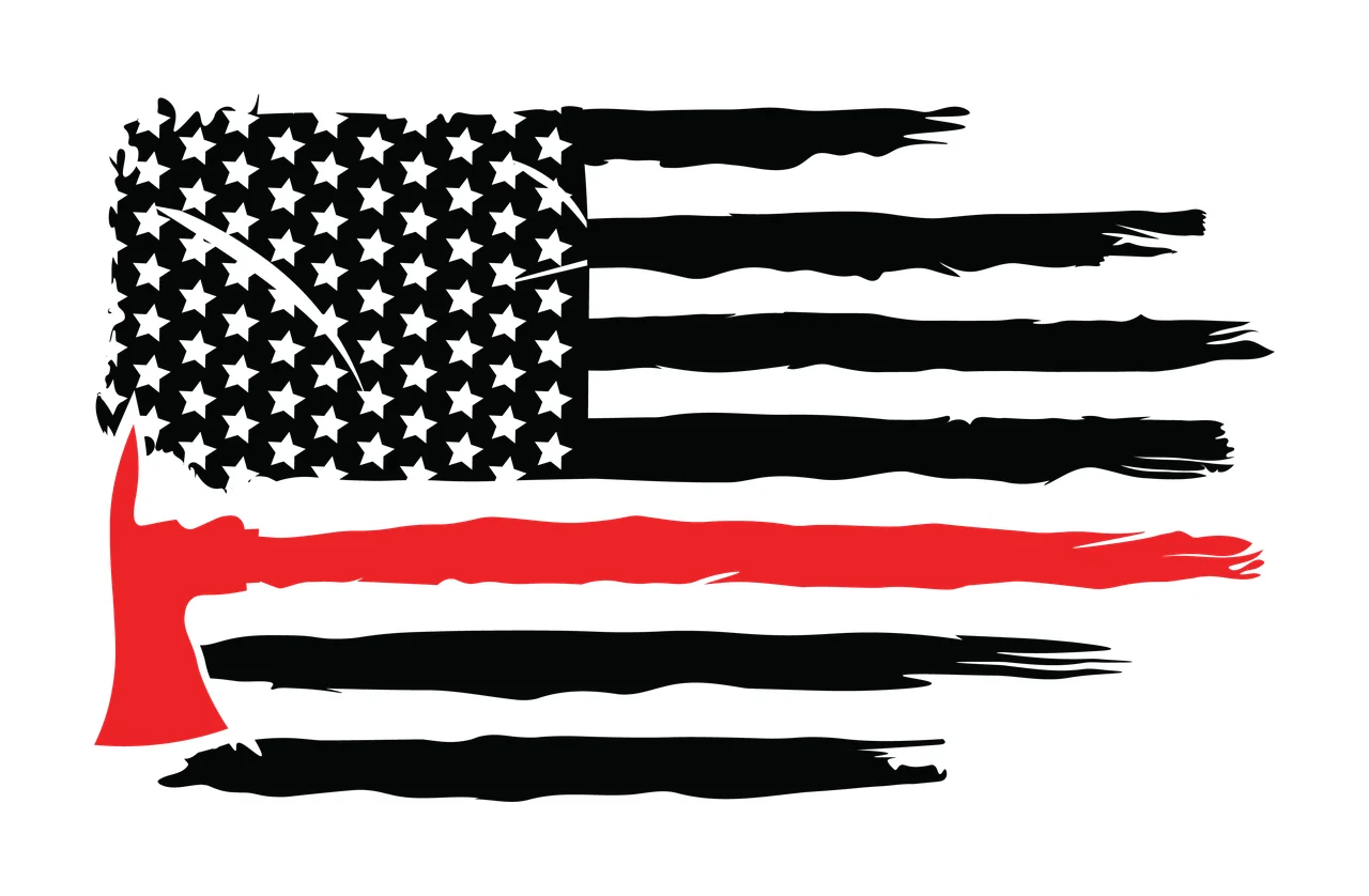 Flag A Horizontal Distressed Striped With Hatchet Variation