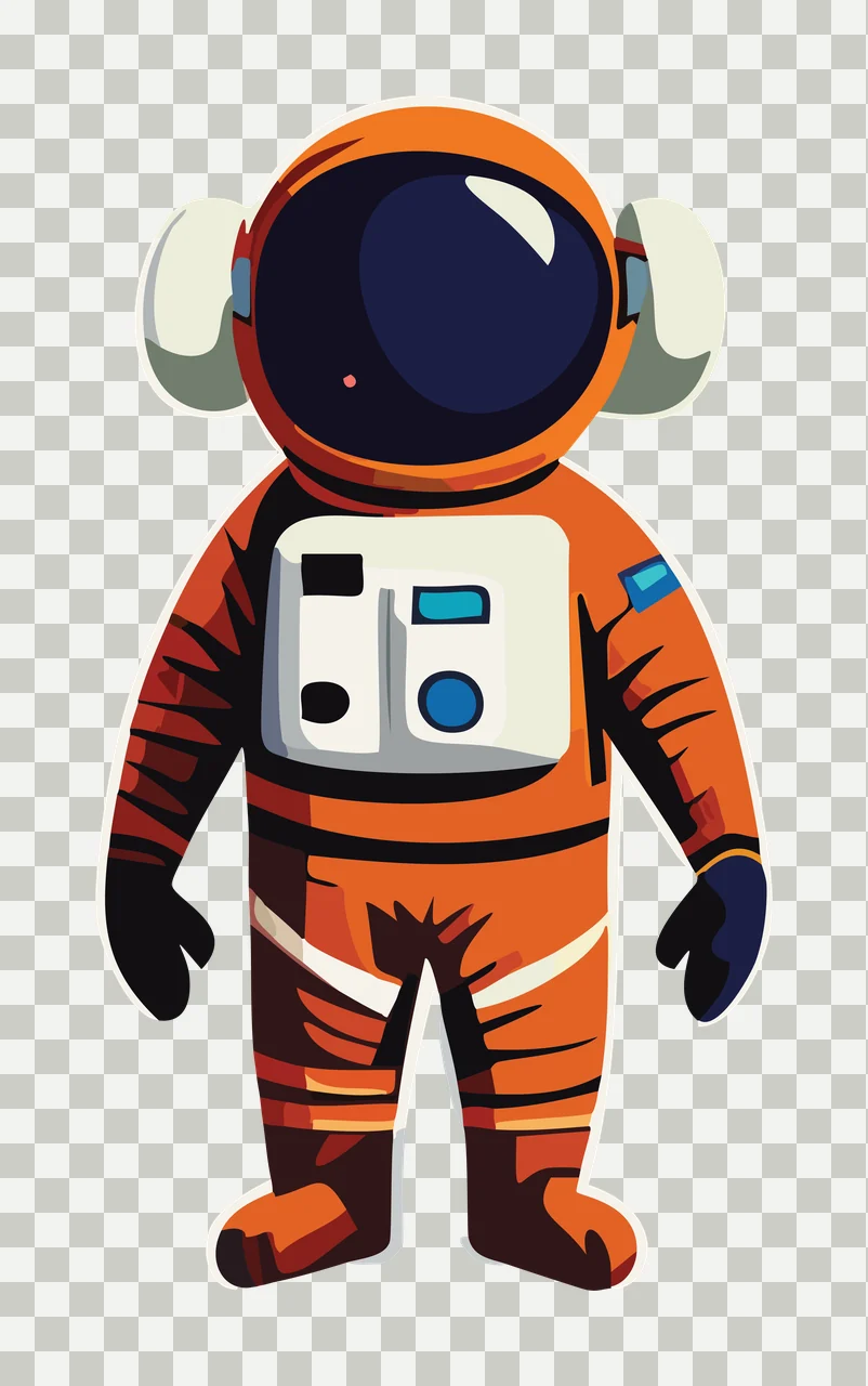 Space Astronaut Suit Silhouette On White standing helmet minimalist transparency and detail preview thumbnail