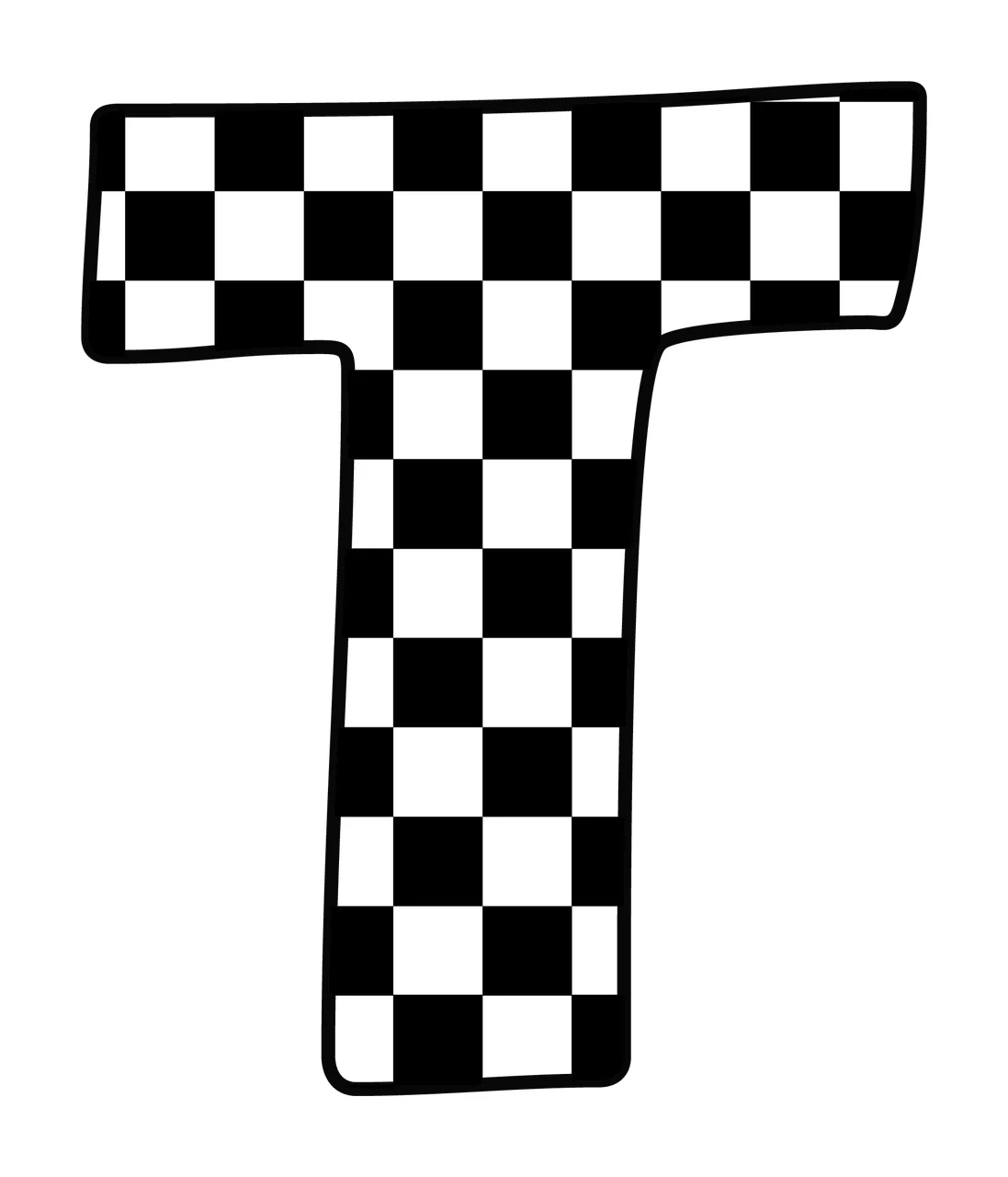 Can Glass Wrap T Checkered Pattern Letter