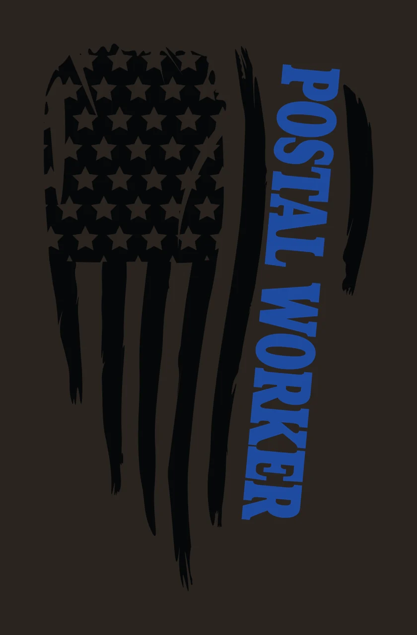 Postal Worker Flag Text With Motif stars stripes distressed graphic contrast preview thumbnail