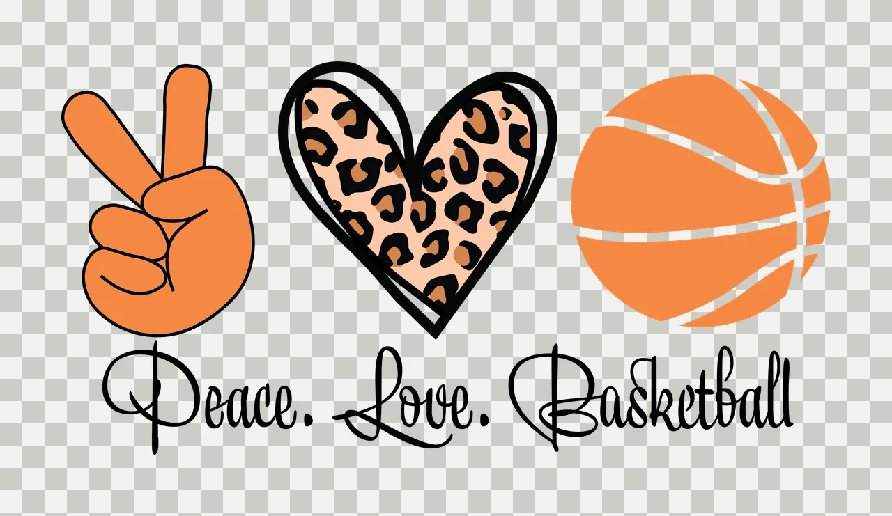 Peace Love Basketball Text Icon Set and symbols sign hand gesture transparency and detail preview thumbnail