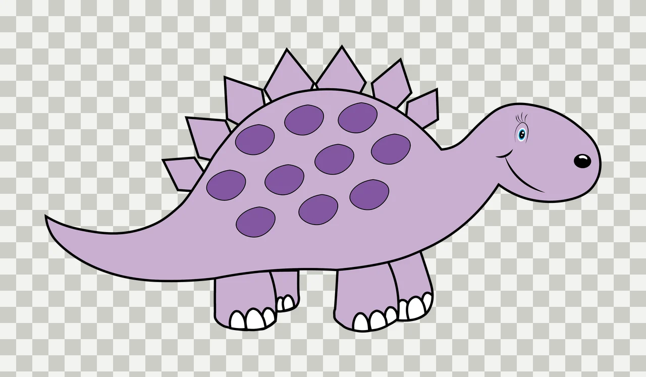 Dinosaur Black Silhouette Of A Spiked standing spikes tail transparency and detail preview thumbnail