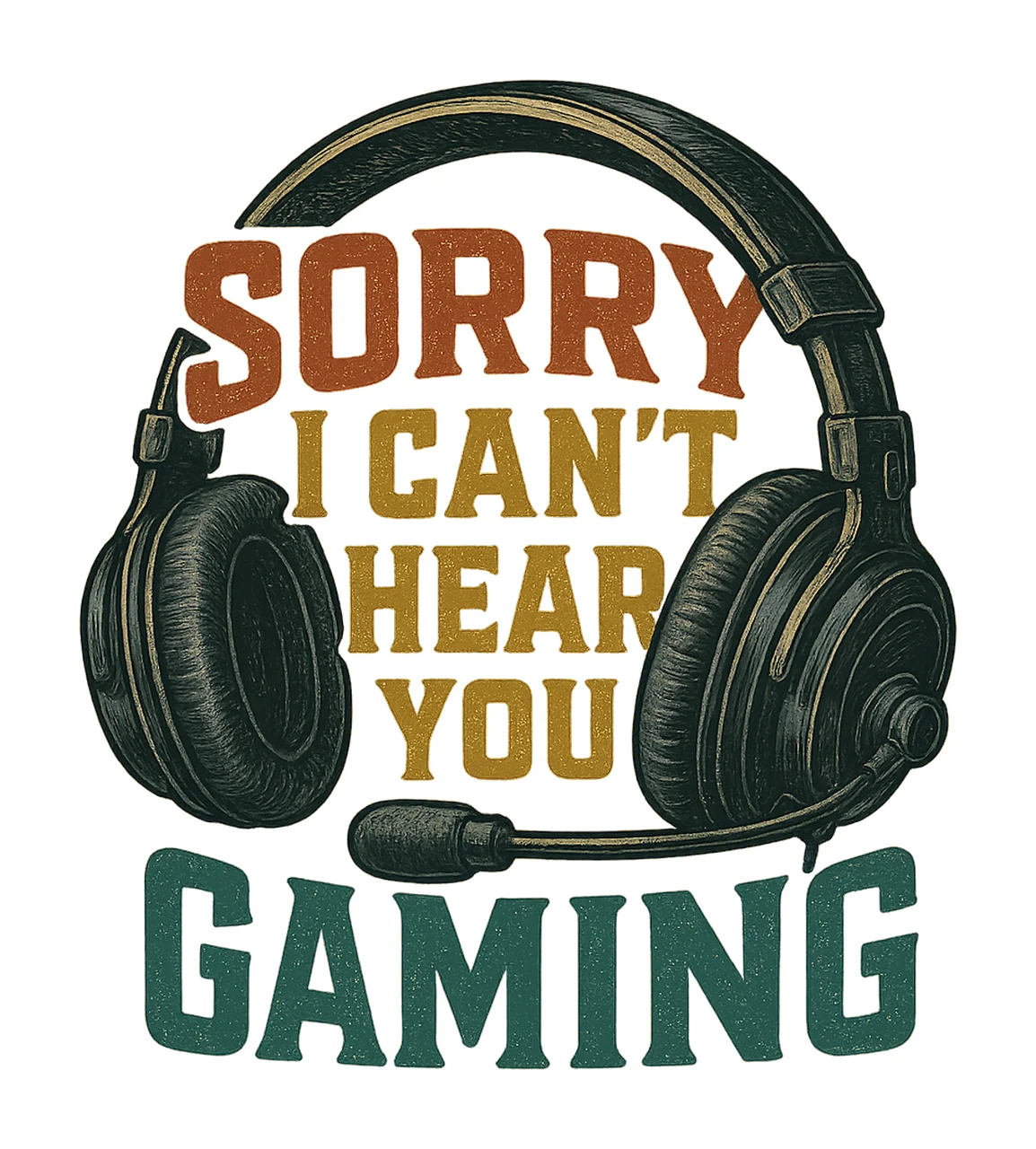 Retro Sorry Can Hear You Gaming Funny Gamer Shirt Design