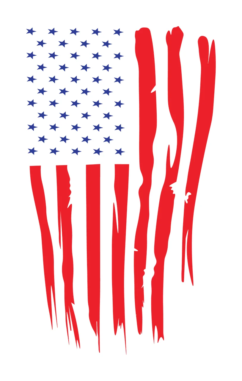 Can Glass Wrap Red Distressed American Flag