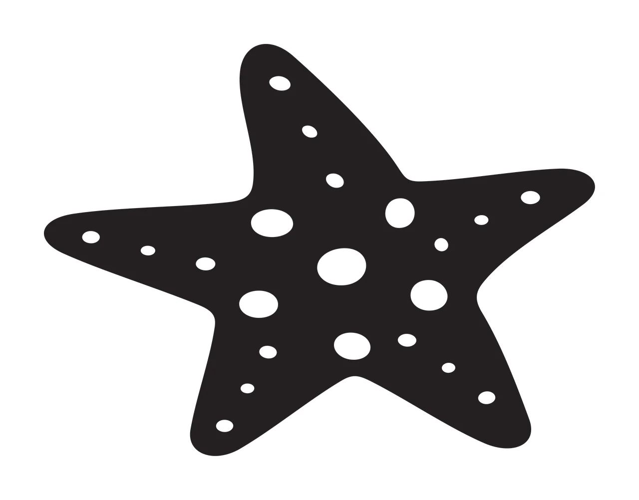 Sea Animal Black Silhouette Of A Five Pointed star spots plain