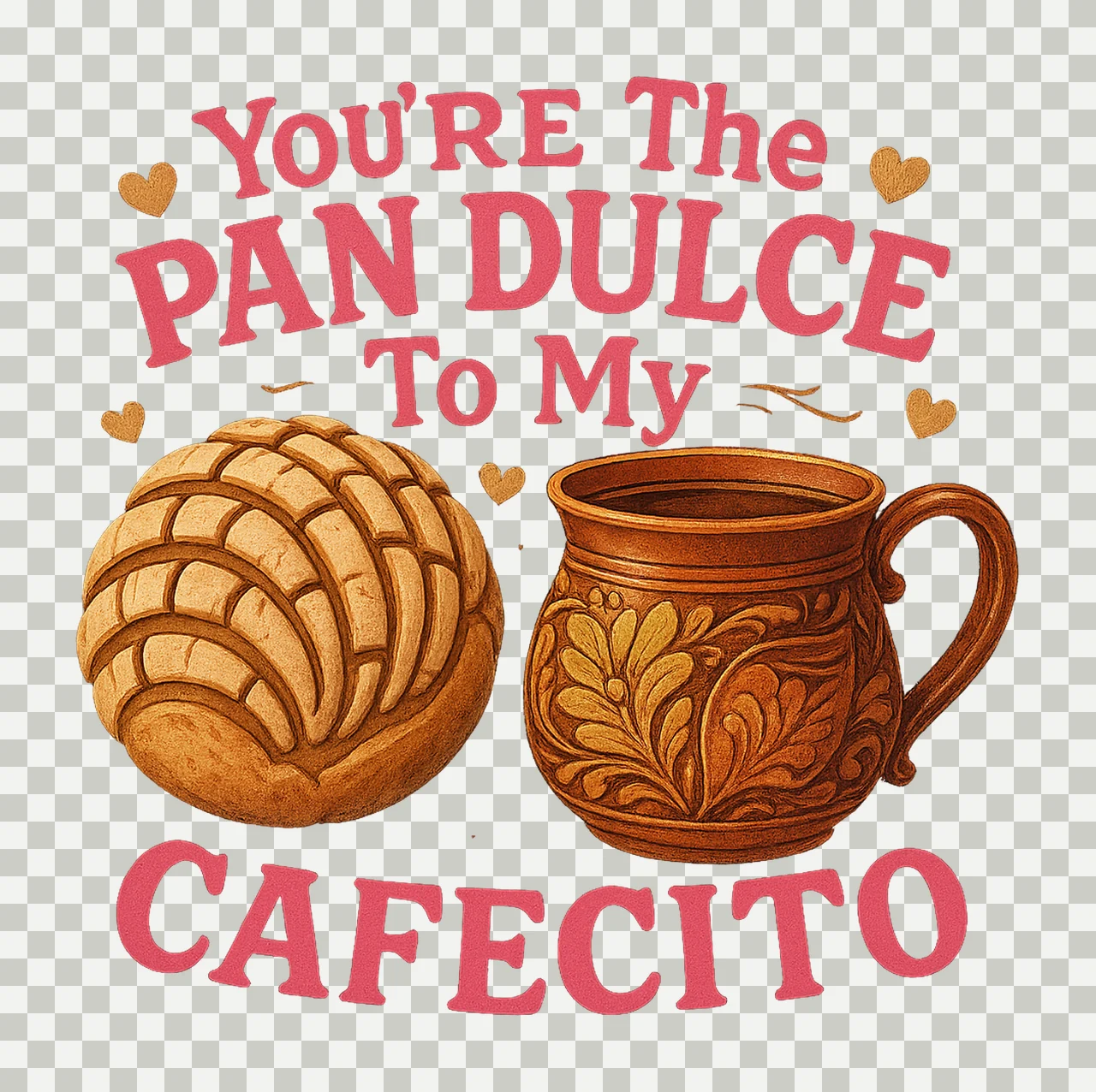 You re the concha to my cafecito Mexican Valentine design transparency and detail preview thumbnail