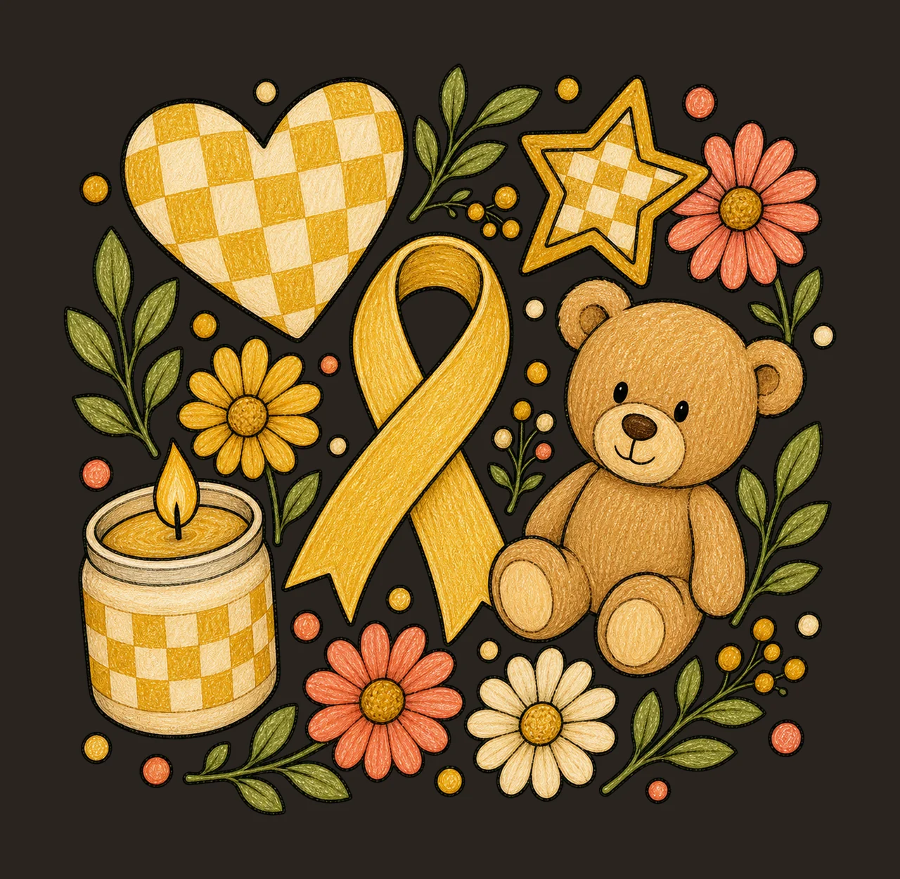 childhood cancer awareness 02 preppy checker sublimation contrast preview thumbnail