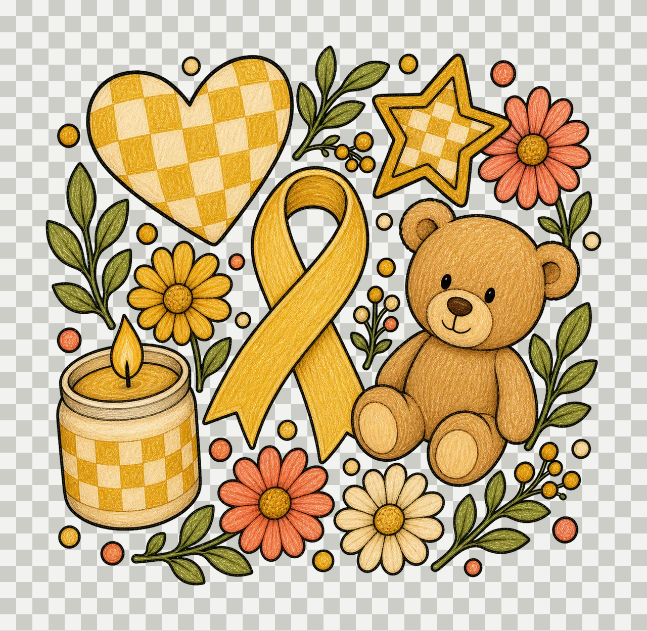 childhood cancer awareness 02 preppy checker sublimation transparency and detail preview thumbnail