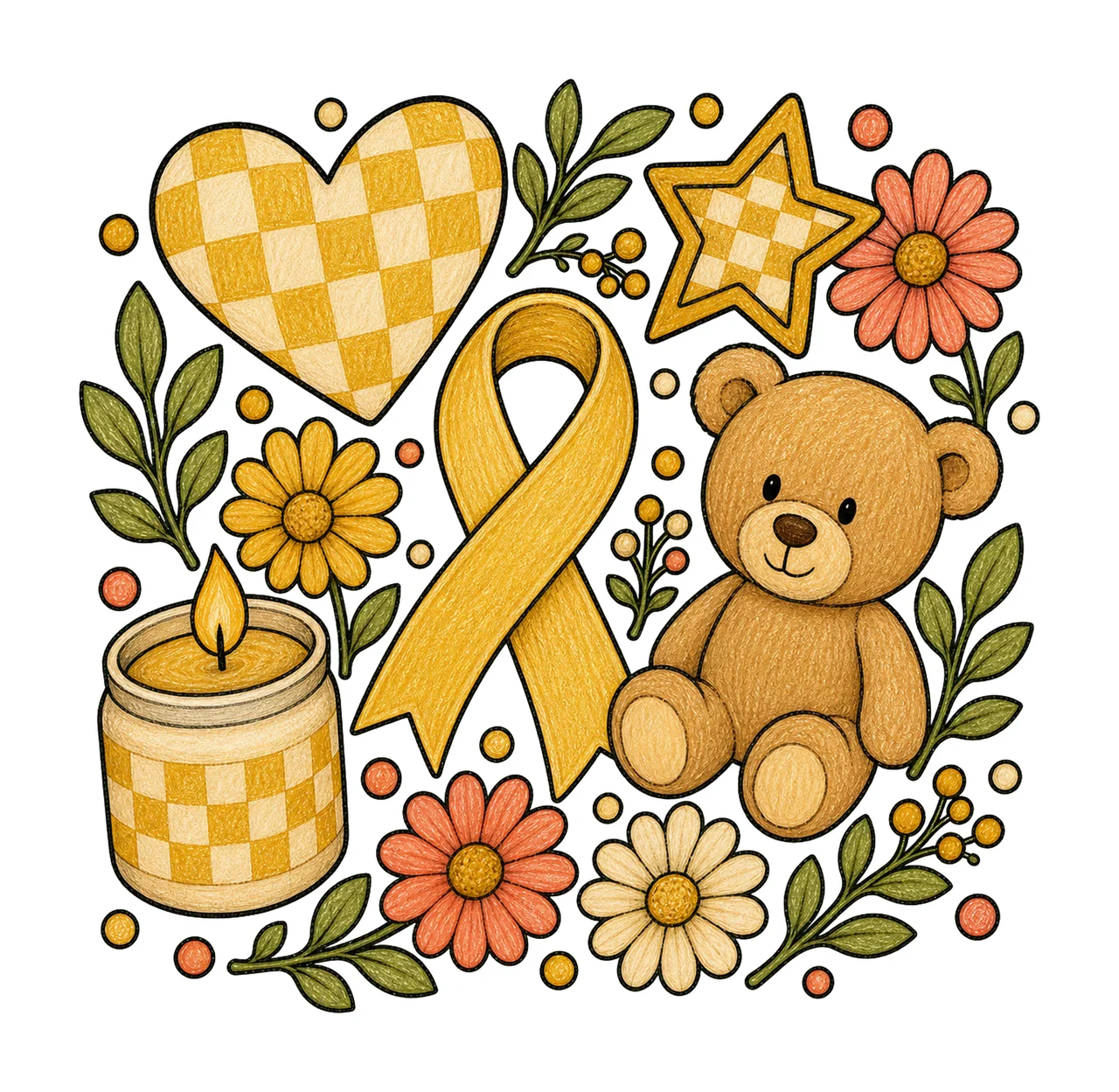 childhood cancer awareness 02 preppy checker sublimation