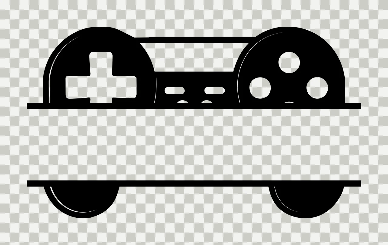 Split Gaming Controller Silhouette With D Pad game buttons transparency and detail preview thumbnail