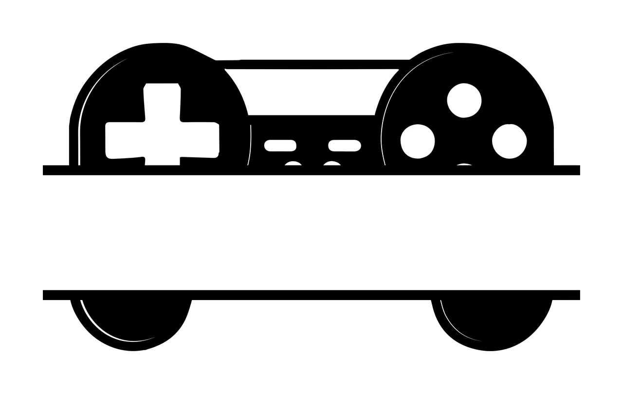 Split Gaming Controller Silhouette With D Pad game buttons