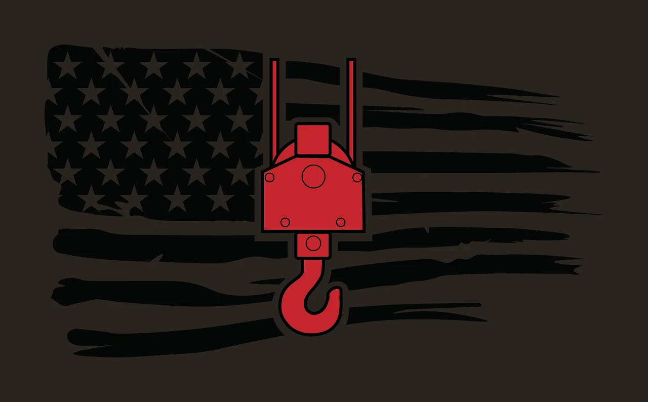 Crane Flag Hook Silhouette hanging black industrial 1 11 F16 USA HUGE contrast preview thumbnail