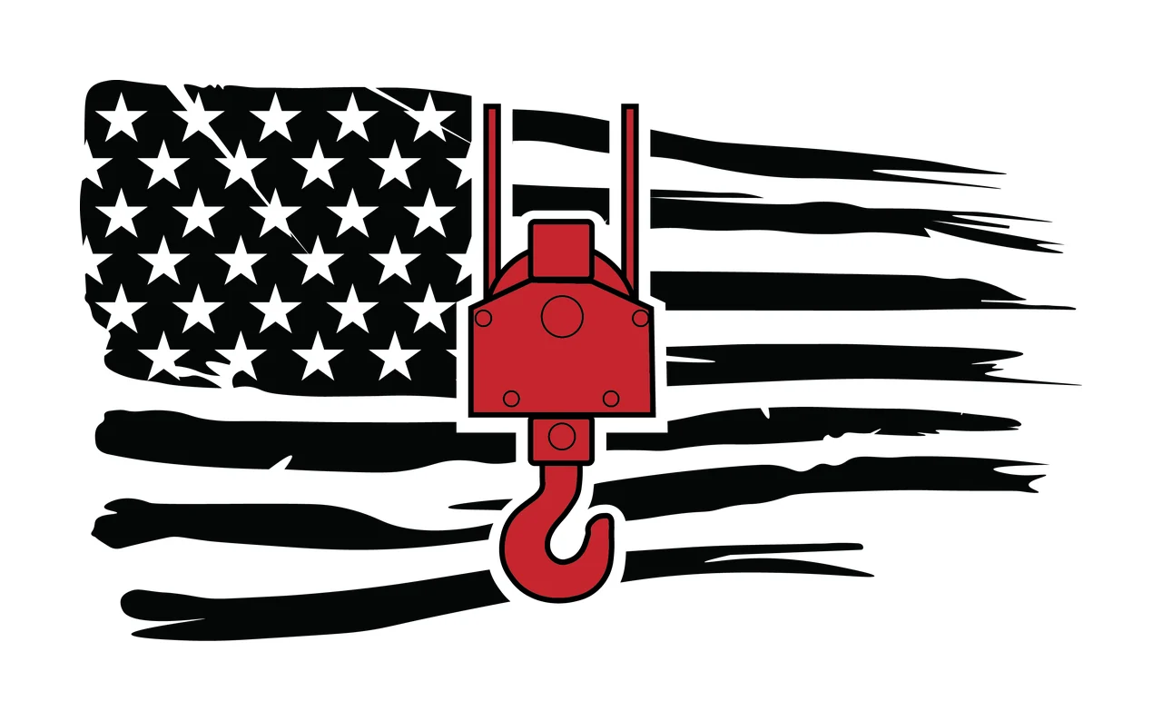 Crane Flag Hook Silhouette hanging black industrial 1 11 F16 USA HUGE