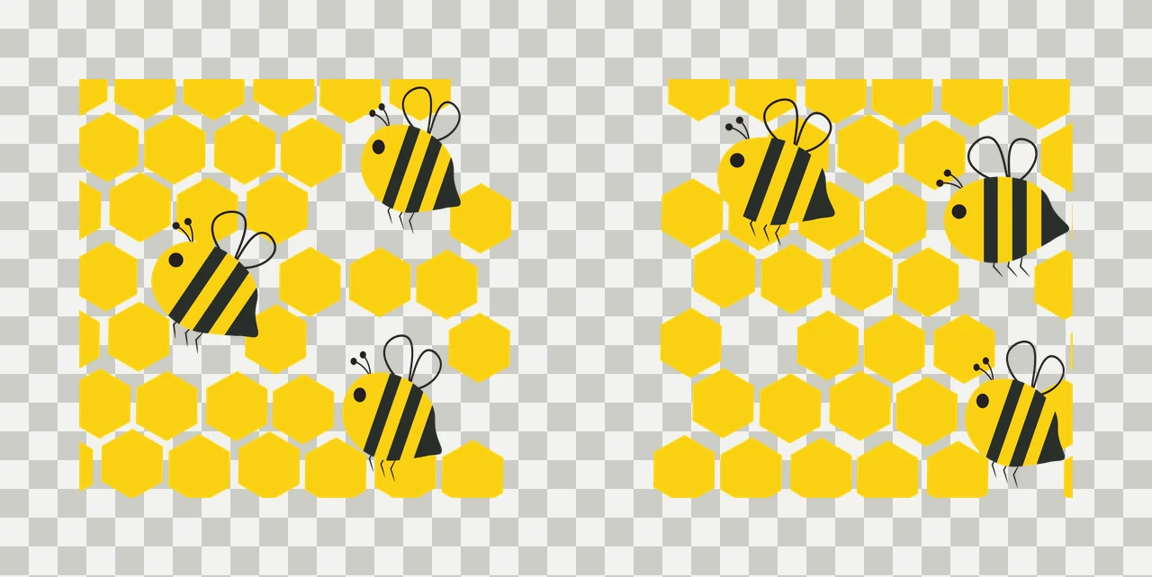 Can Glass Wrap Bees On Black Hexagon Honeycomb flying hexagons transparency and detail preview thumbnail
