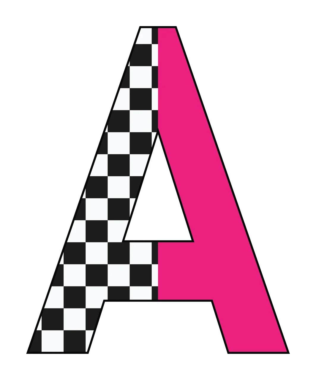 Can Glass Wrap A Letter Checkerboard Pink