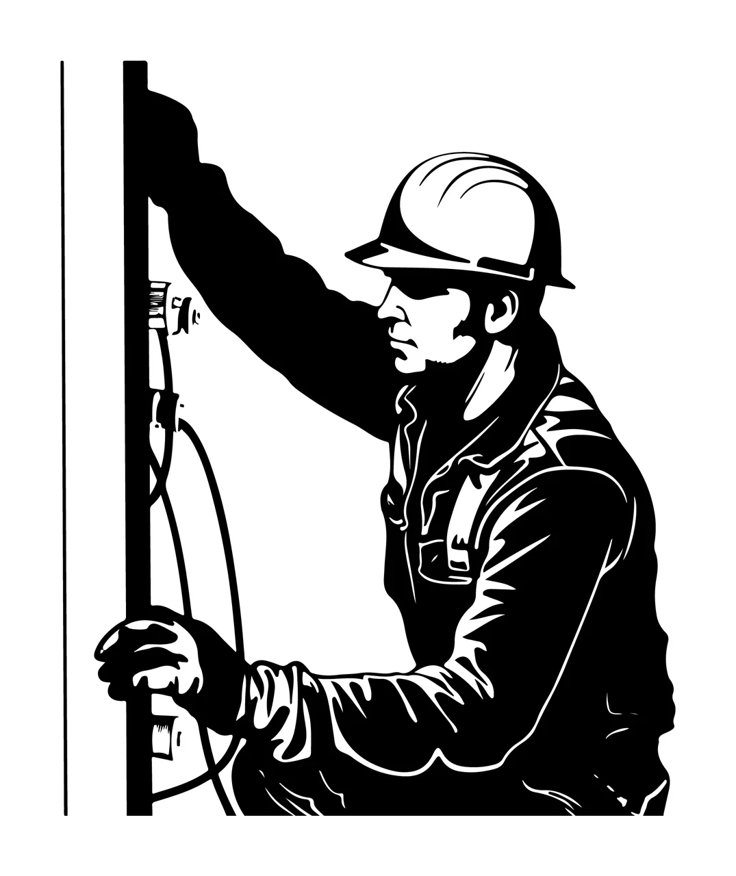 Person Wearing Helmet Working cables post black plain maintenance