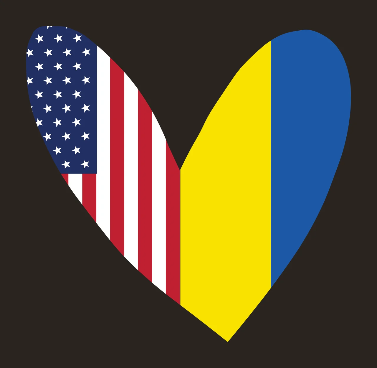 Heart-shaped flag composition Illustration with American flag pattern, Romanian flag pattern and heart shape in blue, red and white contrast preview thumbnail