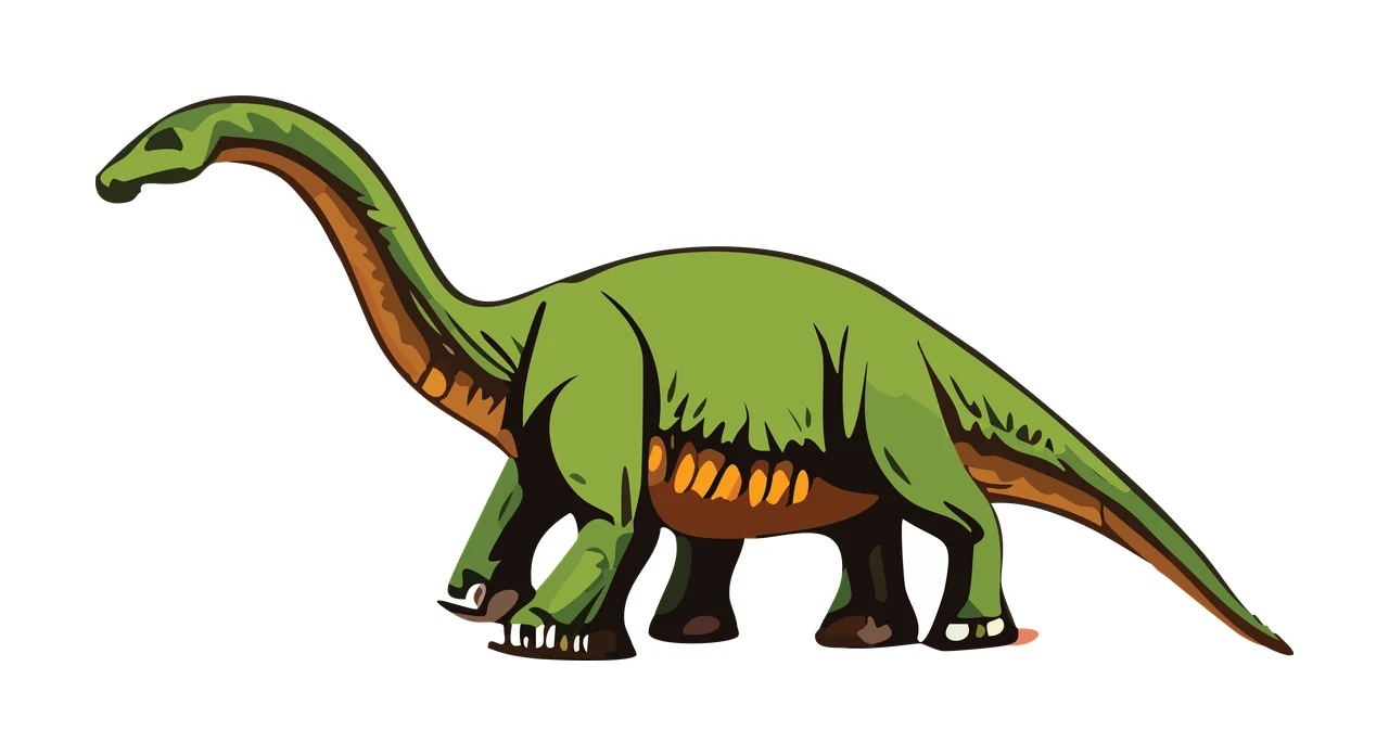 Dinosaur Simple Silhouette walking tail neck black animal prehistoric