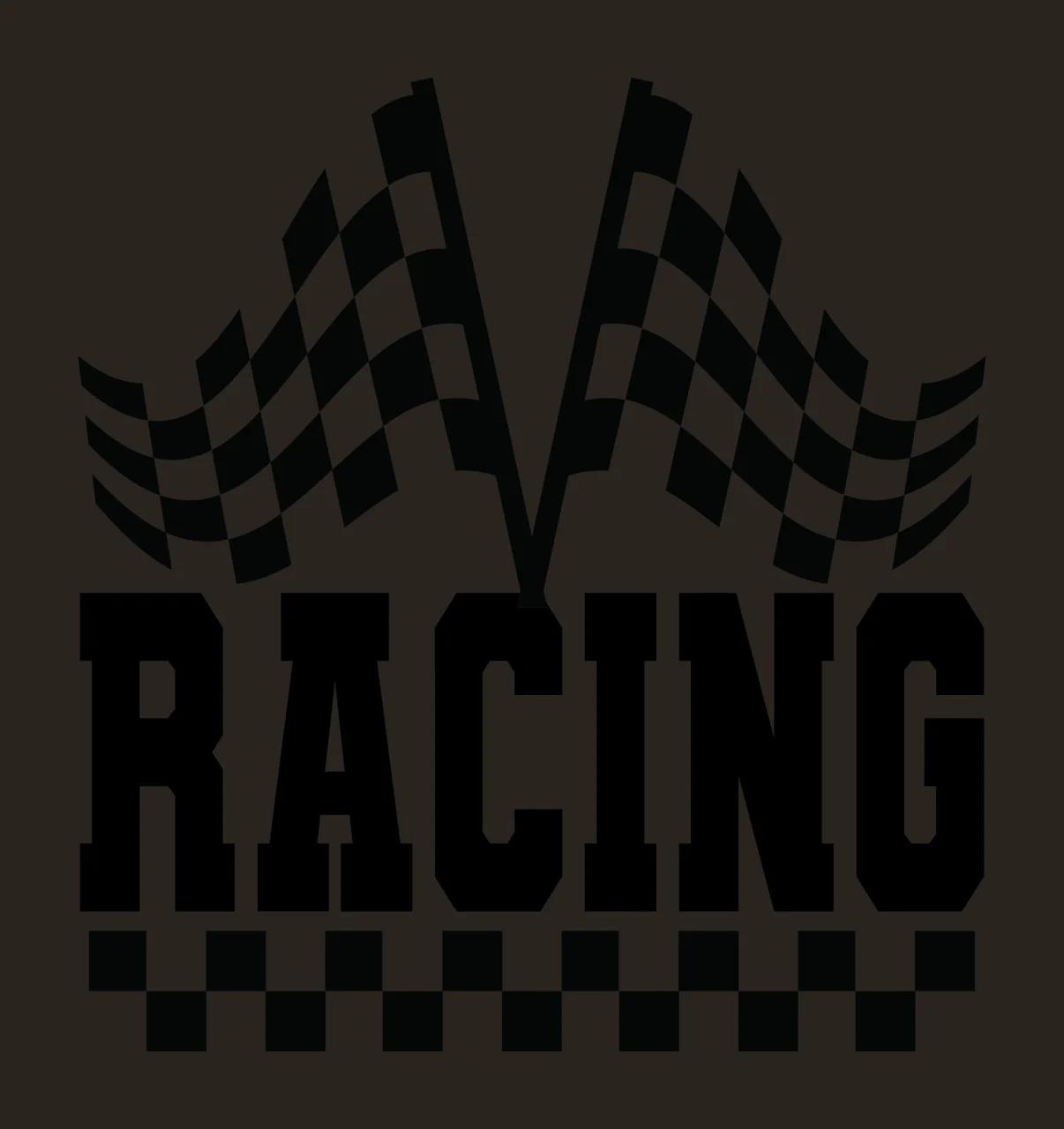 Racing Text With Dual Checkered Flags And Bottom Decorating contrast preview thumbnail