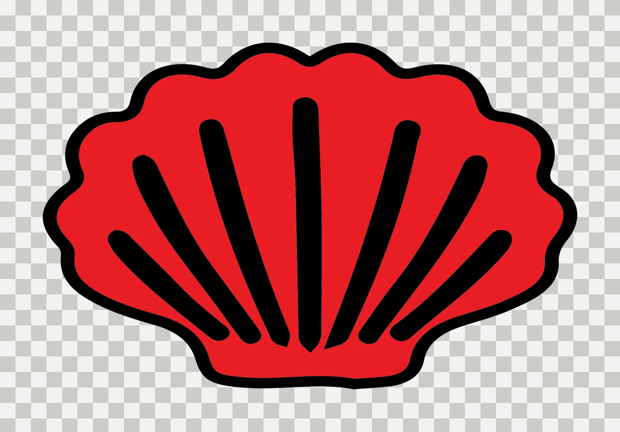 Simple Black Silhouette Of A Curved Clam Shell ridges curves transparency and detail preview thumbnail