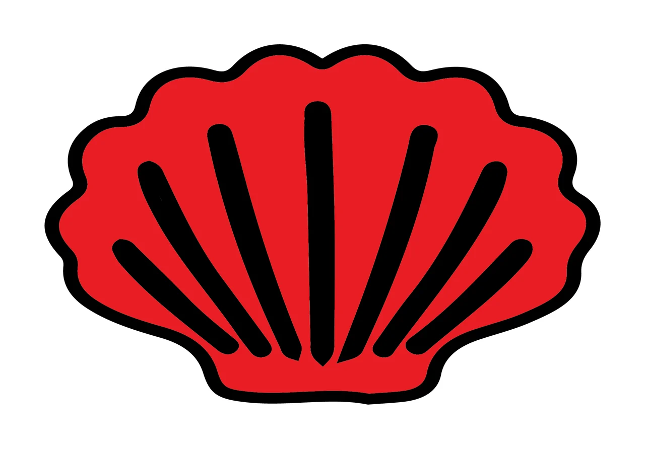 Simple Black Silhouette Of A Curved Clam Shell ridges curves