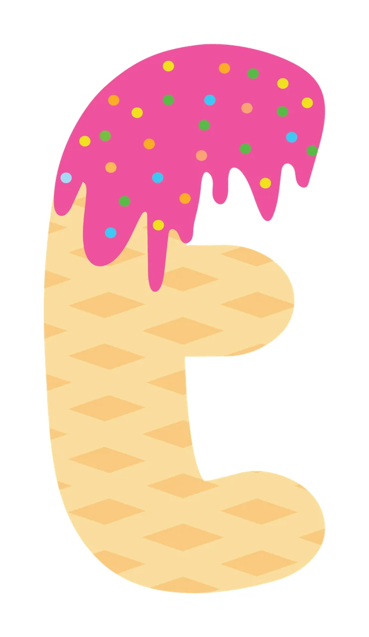 Ice Cream Font Character 29 scalable logo design icon