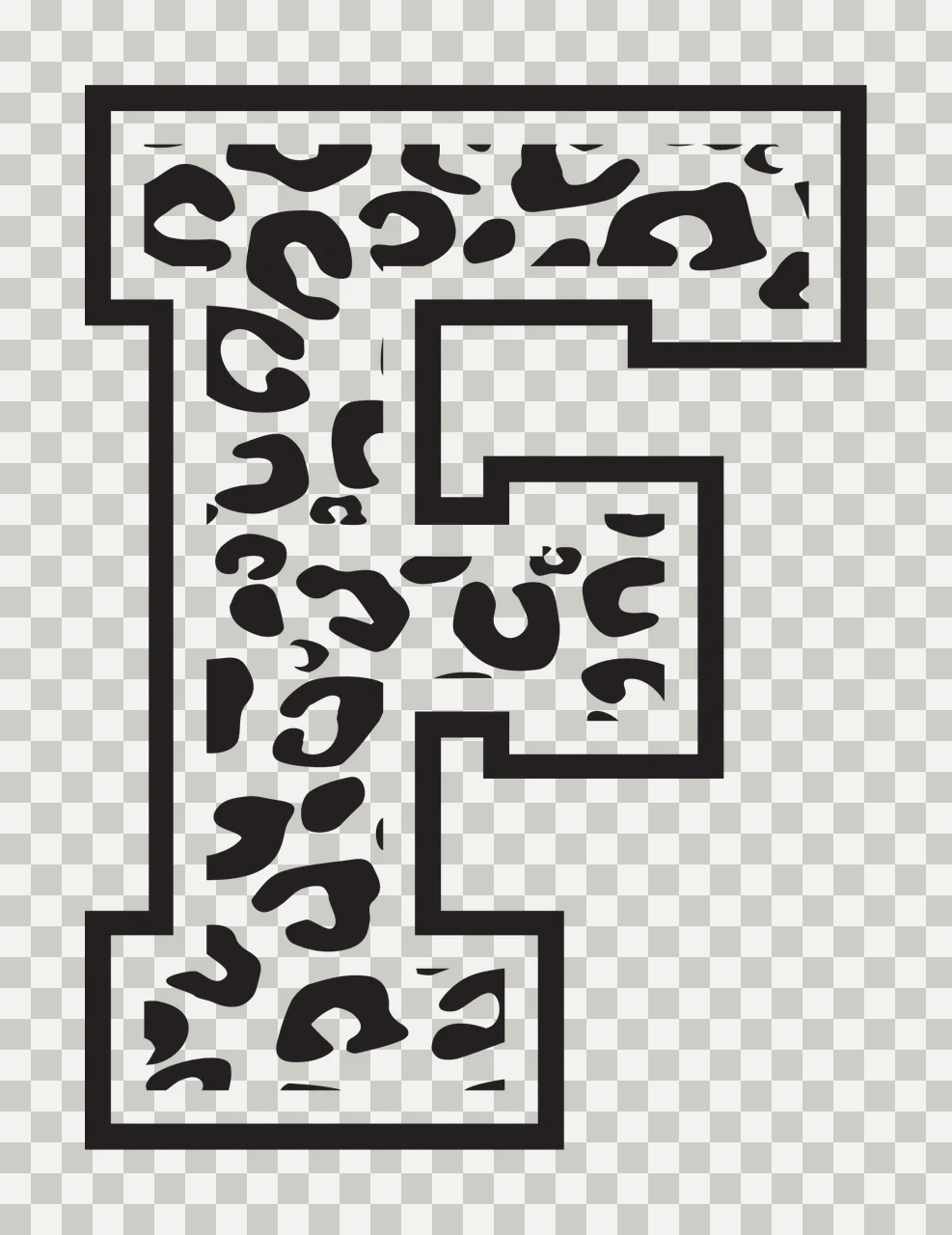Can Glass Wrap F Letter With Leopard Print transparency and detail preview thumbnail