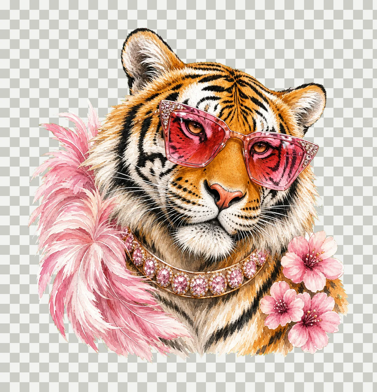 Glam Tiger Preppy Tiger Bling Design Everyday Variation C transparency and detail preview thumbnail