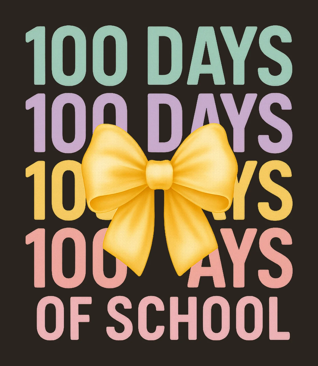 100 Days Of School Shirt Bows Kids School Tee Design contrast preview thumbnail