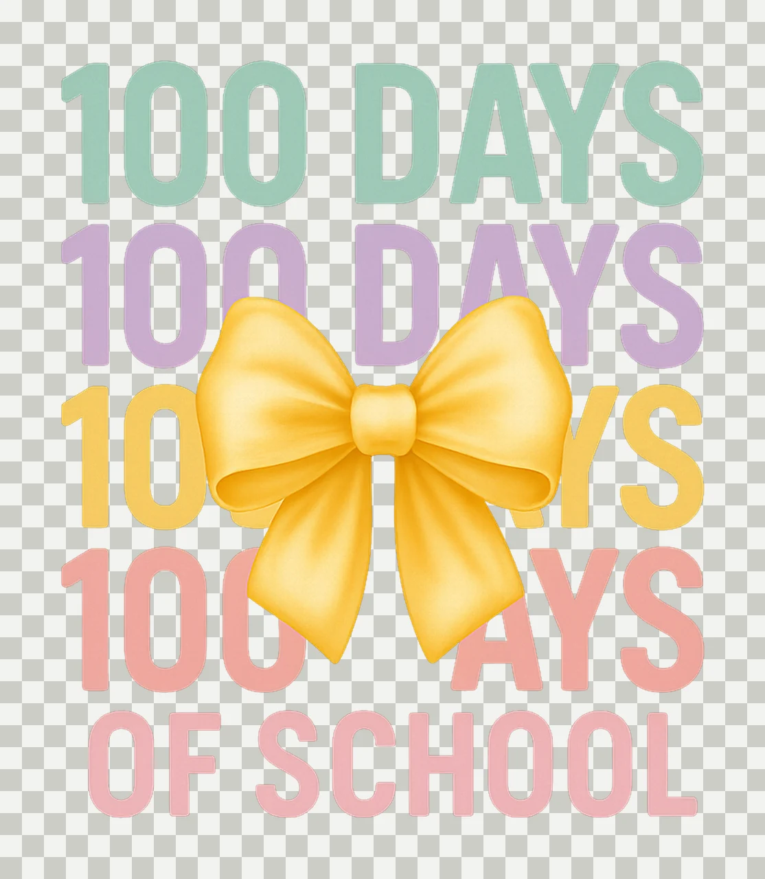 100 Days Of School Shirt Bows Kids School Tee Design transparency and detail preview thumbnail