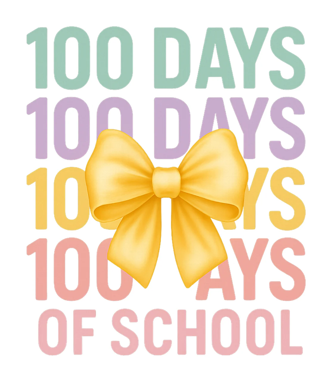 100 Days Of School Shirt Bows Kids School Tee Design