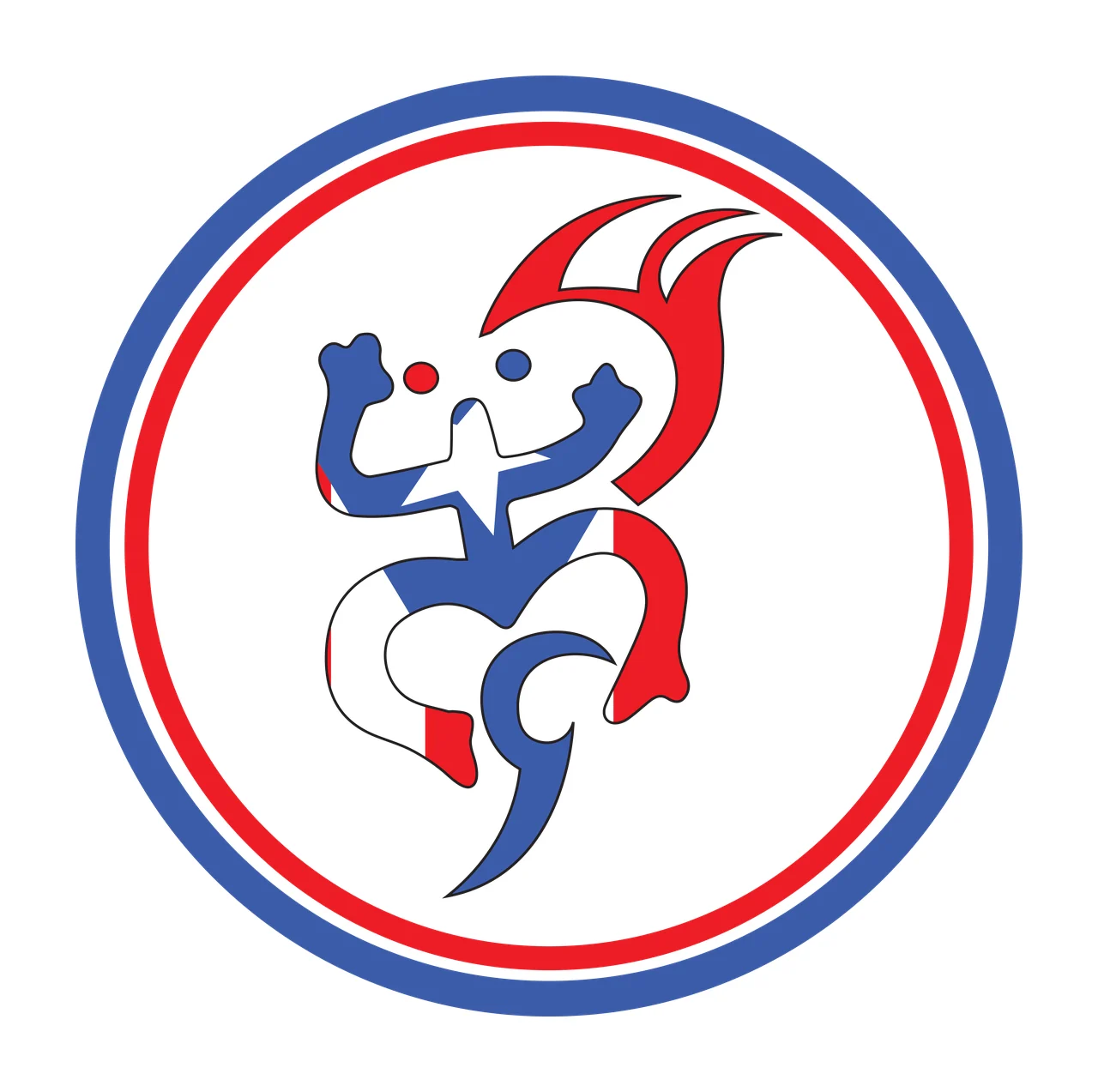 Tribal Lizard Figure Inside Circular Border Standing circle