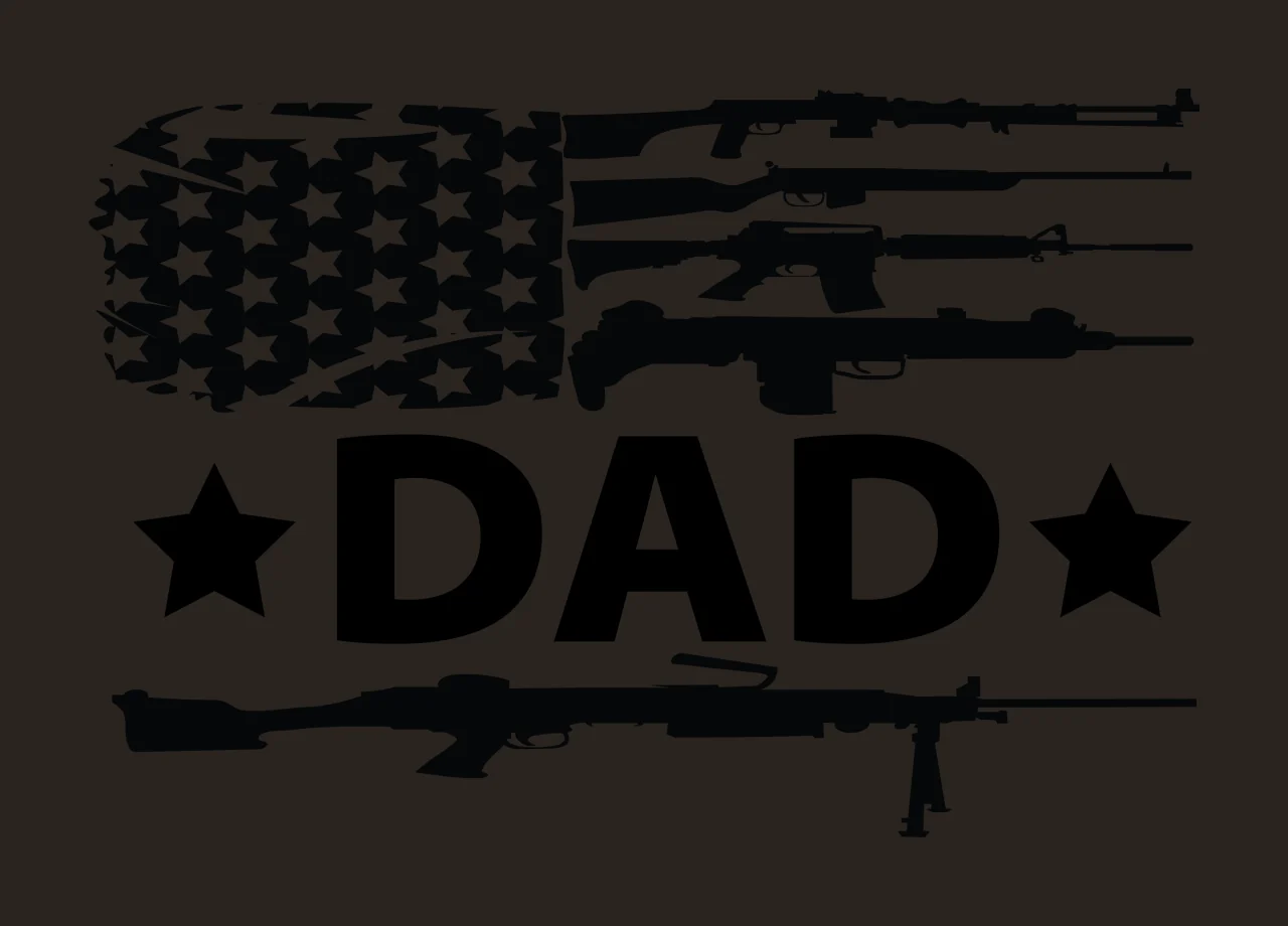 Dad Text With Firearms And Stars Decorate flag pattern graphic icon contrast preview thumbnail